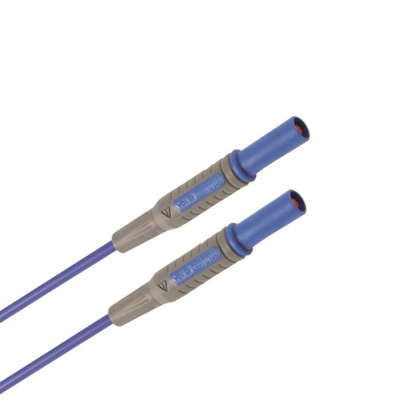 Labor Messleitung | 4mm Sicherheitsstecker | 1,0m Blau
