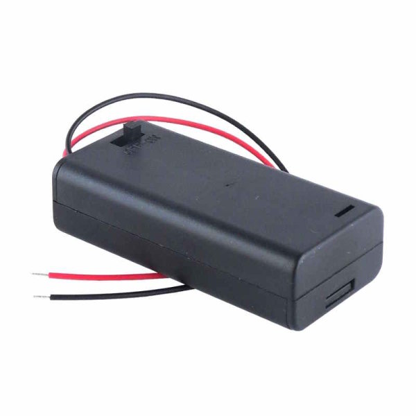 KEESIN AA 12V Batteriehalter Fall Kunststoff Akku Aufbewahrungsbox mit  EIN/AUS Schalter und Befestigung Kabelbinder (8 Solts * 2 Stück)