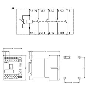 SIEMENS 3RT1017-2KB41 Leistungsschütz, AC-3 12A,...