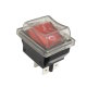 Kontroll-Wippenschalter mit Schutzkappe, 30x22mm, 2-polig, EIN/AUS, I/O, rot