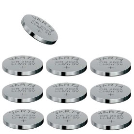 VARTA CR2025 Lithium-Knopfzelle, 20x2,5mm, 3V, 165mAh, 10...