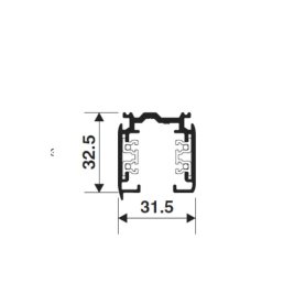 NORDIC-ALUMINIUM XTS4300-2 Aufbau-Stromschiene, 3-Phasen, schwarz, 3m