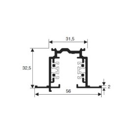 NORDIC-ALUMINIUM XTSF4200-3 Einbau-Stromschiene, 3-Phasen, weiß, 2m