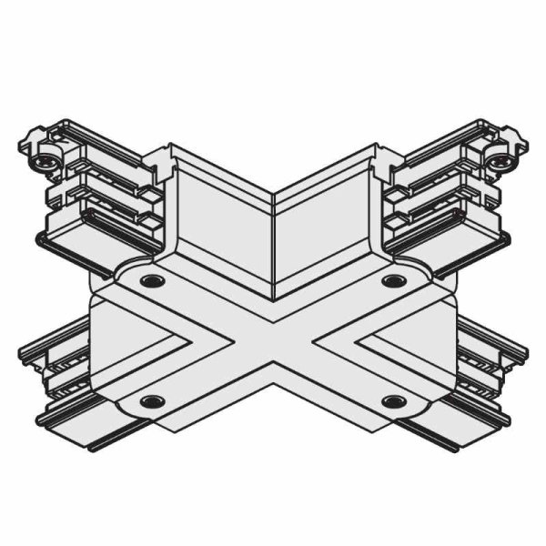NORDIC-ALUMINIUM XTS38 Einspeise-X-Kreuzverbinder für 3-Phasen-Stromschienen