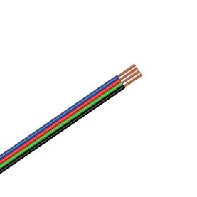 Flachbandleitung, 4x0,50mm², RM1,8mm, 300V, farbig, 10m