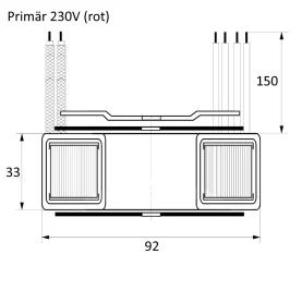 Ringkerntransformator, 100VA, 230V zu 2x12V, 2x4,16A, 92x33mm