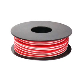 LiYZ Flachleitung, 2x0,14mm², 25m Spule, Adernfarben weiß/rot