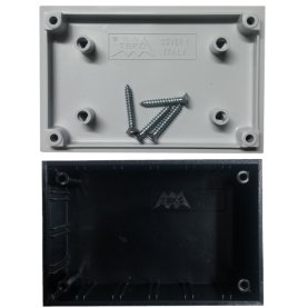 Kunststoffgehäuse mit PCB-Führungen, 85x56x42mm, schwarz/grau