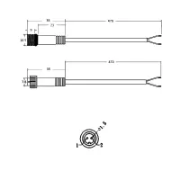 Steckverbinder-Paar IP67 M10 Verschraubung | 2-polig 1m