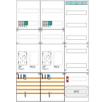 Zählerschrank, 2x eHZ/2R, Verteilerfeld/APZ, 2x SLS 63A