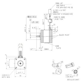 Schrittmotor, 42mm, 1,8°, 10,4V, 31R5, 3mm Vierkant-Achse