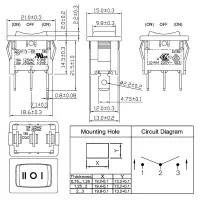 Wipptaster 19x13mm | 1-polig (EIN)/AUS/(EIN) 10A 250VAC |...