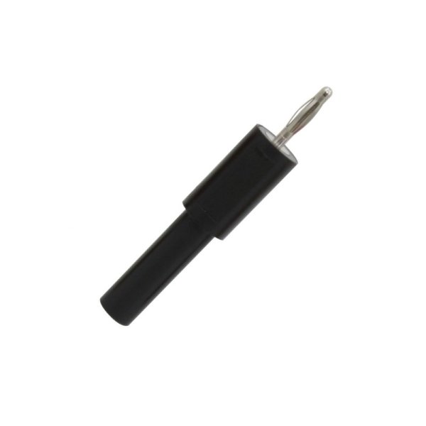 Bananen-Adapter, Stecker 2mm/Kupplung 4mm, schwarz