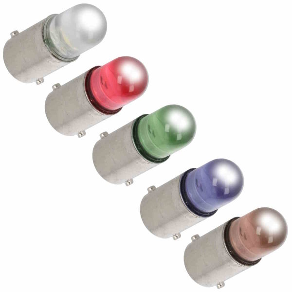 LED-Signallampen, BA9S, 12/24V AC/DC, 230V~, verschiedene Farben
