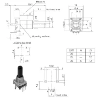 ALPS EC12E2420801 Encoder, 12mm, 24 Impulse,...