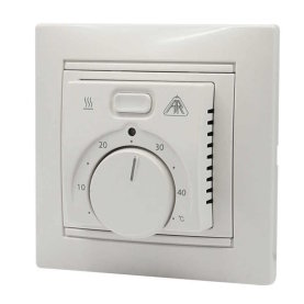 UP Fussbodenheizung-Thermostat mit Bodenfühler, manuell, 16A/230V~, 82x82mm, cremeweiß
