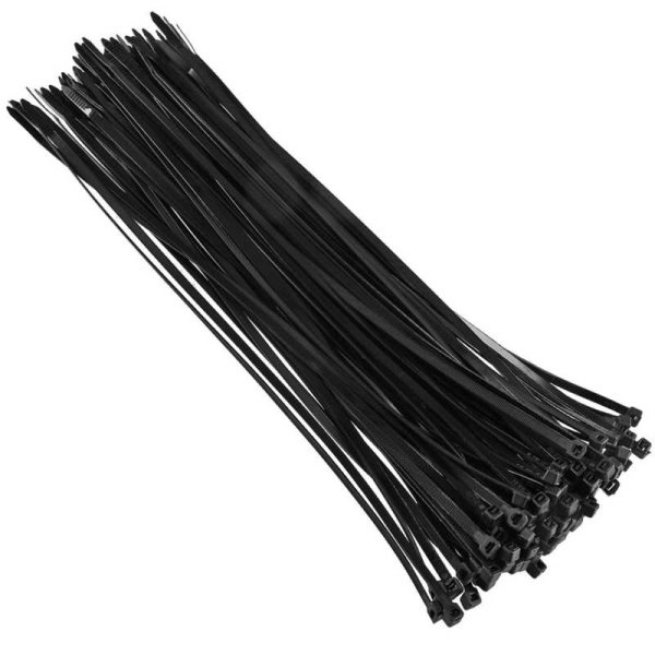 Kabelbinder, 7,6x350mm, schwarz, UV-beständig, 100 Stück