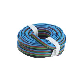 Flachbandleitung, 4x0,25mm², RM 1,27mm, 4-farbig, 5m