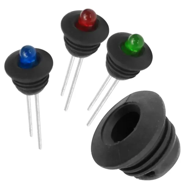 LED-Fassung, 5mm, Neopren-Gummi, Außen-Ø 9mm, 100 Stück