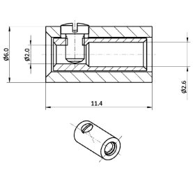 Sortiment 2,6mm Zwergstecker/-kupplungen, 100-teilig, 5 Farben