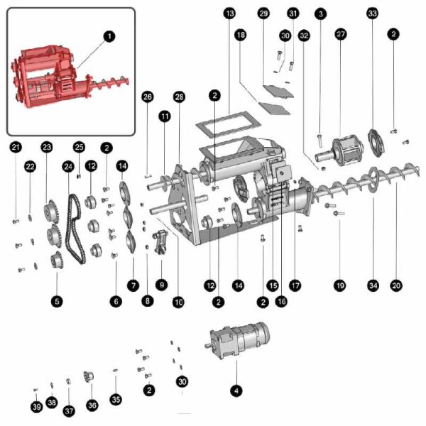 ETA PE-K 105-140 (BG3) Stokereinheit links, komplett