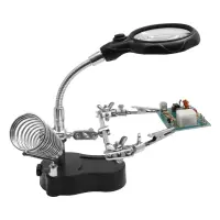 Helfende Hand mit Lupe und LED-Beleuchtung