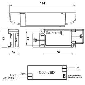 Konstantstrom LED-Treiber, 500mA, 6-30V, 15W, Zugentlastung