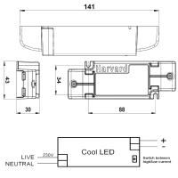 Konstantstrom LED-Treiber, 500mA, 6-30V, 15W, Zugentlastung