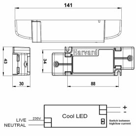Konstantstrom LED-Treiber, 350mA, 10,8-48V, 17W, 1-10V...
