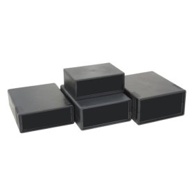 Halbschalen-Kunststoffgehäuse, herausnehmbare Frontteile, 111x91x35mm, schwarz