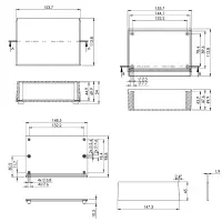Kunststoff-Modulgehäuse 150x110x50mm | wechselbare Frontplatte | Schwarz