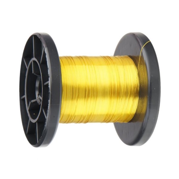 Kupferlackdraht, Ø 0,15mm, 100m auf Spule, gelb
