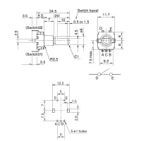 ALPS EC11E15244G1 Encoder, 11mm, 15 Impulse, Taster,...