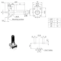 ALPS EC12E1220405 Encoder, 12mm, 12 Impulse,...