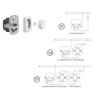 KOPP 8002 DONAU Arktisweiß UP Druck-/Drehdimmer für elektronische Trafos