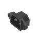 Kaltgeräte-Einbaustecker mit 4,8mm Flachstecker, 10A/250V, schwarz