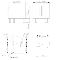 TIANBO TRS L-S-Z 12VDC Subminiatur KFZ-Relais PCB | 1 Wechsler 30A 16VDC