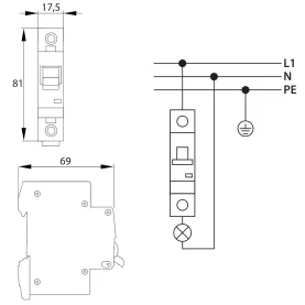 SCHELINGER G8-1P-B16 Leitungsschutzschalter, 1-polig, B16A, 1TE