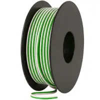 LiY-Z Flachleitung 2x0,14mm² | Zwillingslitze RM1,35 | 25m Spule | Weiß/Grün