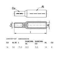 KLAUKE 325R16 Aluminium-Kupfer Pressverbinder |...