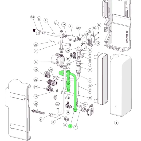 ETA Frischwassermodul (bis 2014), Beimischleitung Heizung VL, komplett