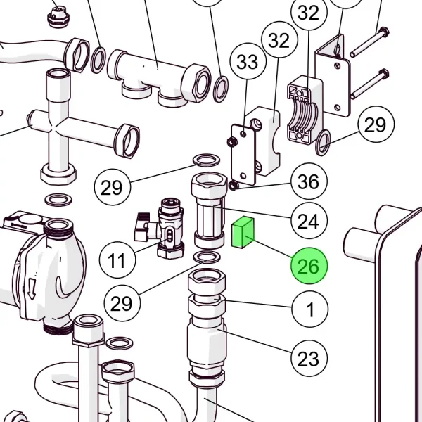 ETA Frischwassermodul (bis 2014), Sensorteil für Strömungssensor, 10m Kabel