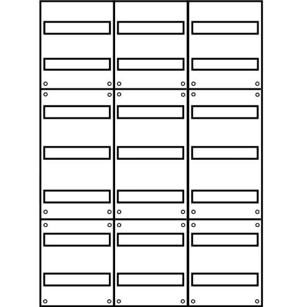 Unterputz Wandverteiler Komplettschrank, IP30, 3x7-reihig, 252TE (72TE Klemmraum)