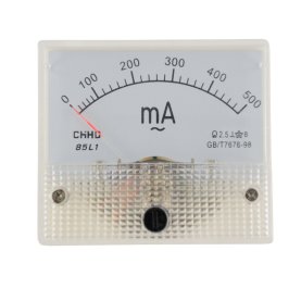 Einbaumessinstrument, analog, 64x56mm, Amperemeter 50µA/DC