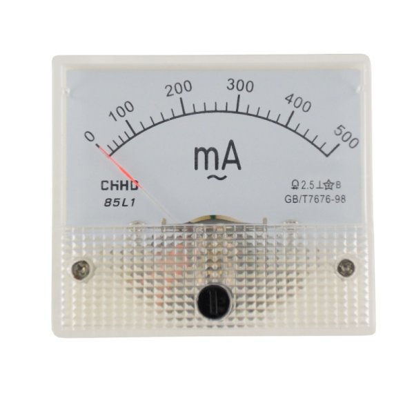 Einbaumessinstrument, analog, 64x56mm, Amperemeter 3A/DC