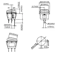 Wippschalter Einbau-Ø 20mm IP65 | EIN/AUS 10A...