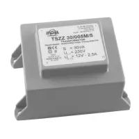 Printtransformator 30VA | In 230V, Out 12V 2,5A | 64x54x48mm