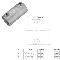 Temperguss Rohrverbinder | 42,4mm 1 1/4" | Verbinder gerade außen