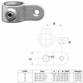 Temperguss Rohrverbinder-Serie, Formteil: Einsteckdrehgelenk, einseitig, 33,7mm (1")