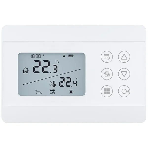 Uhren-Raumthermostat mit Wochenprogramm, digital, Wandmontage